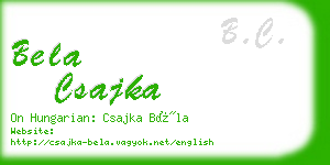 bela csajka business card